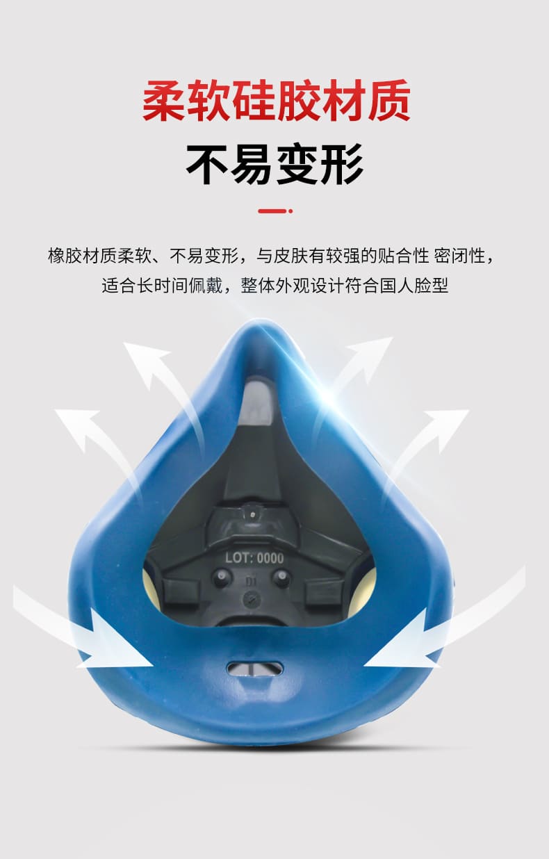 3M 6502QL 双滤盒半面罩 (中号、快扣版)